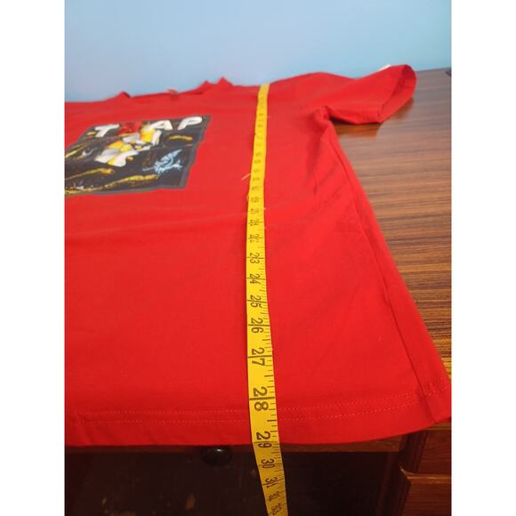 Trap Red T-shirt 3D Fifth Loop Embroidered Mens Size 3XL Goddess Snake Golden - Picture 9 of 13